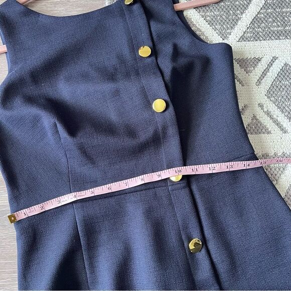Nwt Harper Rose Navy Button‎ detail sheath dress sleeveless work wear size 6 - Picture 4 of 7